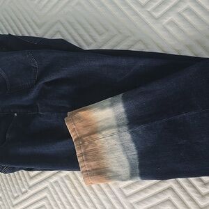 Womens So Slimming Girlfriend Slim Leg,Blue and Tan Straight Jeans